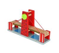 Kisangel Wooden Train Bridge Track Compatible with Major Railway Lift Bridge for Age Creative Railroad Expansion Accessory for Boys