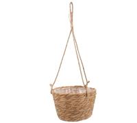 Kisangel Woven Hanging Plant Pot 20cm Diameter for Indoor and Outdoor Use Decorative Grass Weave Basket for Greenery for Home and Garden