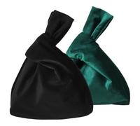 Kisangel Wristlet Purse Elegant Multi-purpose Velvet Compact 2pcs for Women Mini Handbag Wrist Bag for Wedding and Everyday Use