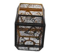Kisangel Wrought Iron Lamp Shade Hollow Carved Metal Lampshade Cover for Bedside Table Floor Lamps Bulb Protection with Ambient Light Diffusion Easy Install Indoor Decorative Lighting