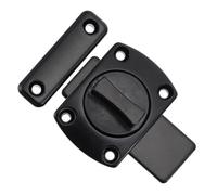 Kisangel Zinc Alloy Door Latch Rotate Bolt Lock for Sliding French Doors Small Thickened Black Slide Lock for Gates Cabinets Sheds Secure Easy Install