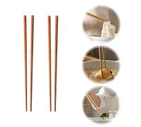 Kisbeibi 2 Pairs Wooden Cooking Chopsticks Extra Long Kitchen Frying Chopstick Reusable for Frying in Hot Pot Cooking Noodles(size:33cm)