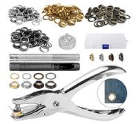 Kisbeibi 363Pcs Eyelet Punch Kit, Handheld Grommet Tool Kit Hole Punch Pliers with Storage Box, Grommet Kit for Belts, Fabric, Saddles, Collars, Canvas, Tents & DIY Home Craft