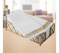 Kisbeibi 50 Disposable Guest Towels Soft and Absorbent Linen-Feel Paper Hand Towels Durable Decorative Bathroom Hand Napkins Good for Kitchen, Parties, Weddings, Dinners or Events, Gold, free size