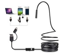 Kisbeibi Endoscope, 3 In 1 Inspection Camera Borescope HD Waterproof Snake Camera Pipe Drain with 6 Adjustable Led Light Snake Cable USB Adapter for Android Phone Tablet Device(size:1.5M)