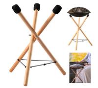 Kisbeibi Handpan Drum Stand, Steel Tongue Drum Bracket, Solid Beech Wood Adjustable Tripod Structure Drum Holder, Snare Holder Bracket for 12 to 22 Inch Percussion Instrument