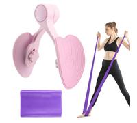 Kisbeibi Pelvic Floor Muscle Trainer with Resistance Band, Hip & Pelvic Trainer Kegel Exerciser, Inner Thigh Trainer Exercise Workout Equipment for Muscle Strengthening & Toning(Pink)