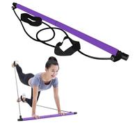Kisbeibi Pilates Bar Kit with Resistance Bands, At Home Workout Equipment Resistance Bands with Bar Pilates Kit Multifunctional Pilates Bar for Women & Men Gym Pilates Yoga Fitness(Purple)