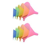 Kisbeibi Plastic Funnel, Rainbow Kitchen Funnels for Filling Bottles or Containers, Small Funnel Sets, 1 Set - 5 Cooking Funnels for Transferring Liquid, Fluid and Dry Ingredients(10 pcs)