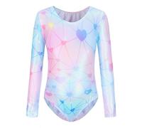 Kiscorpse Gymnastics Leotard for Girls, Long Sleeve/Sleeveless Dance Ballet Leotards Athletic Dancewear for Girl Gradient Color Sparkly Dancing Costume for Little Girl 5-12 Years