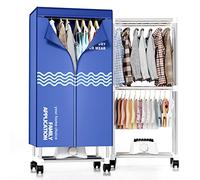 Kiseely Clothes Dryer, Portable Drying Machine with Timer, 60inch Laundry Drying Wardrobe with Large Capacity, Electric Dryer/Rack for Home | Appartments (Blue X1) (GR360)