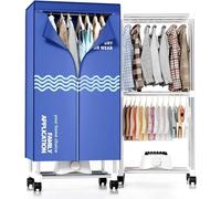 Kiseely Clothes Dryer, Portable Drying Machine with Timer, 60inch Laundry Drying Wardrobe with Large Capacity, Electric Dryer/Rack for Home | Appartments (Blue BH3)