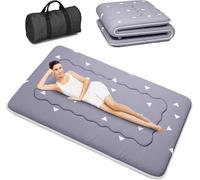 Kiseely Japanese Futon Mattress, Foldable Tatami Mat Portable Dormitory Sleeping Pad With Bag & Strap, Floor Thicken Sleeping Roll up Camping Mattress (Grey VB1, 150X200cm)