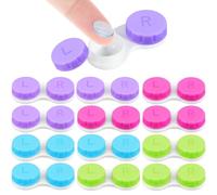 KISEER 12 Pack Colorful Cute Contact Lens Case Bulk Box Holder Container Soak Storage Kit (4 Color)