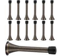 KISEER 12 Pack Spring Door Stops 3 1/4 Inch Flexible Heavy Duty Spring Door Stopper with RustProof Screw Rubber Bumper Tips (Oil Rubbed Bronze)