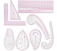 KISEER 9 Pcs Clear Metric Sewing Ruler Set French Curve Pattern Making Ruler Kit for Knitting Tailors Crafting Dress Designers Sewing Beginner Supplies (9 Pcs - A)