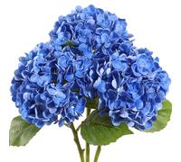 Kisflower 3pcs Latex Hydrangea Flowers - Real Touch Artificial Flower Fake Hydrangea Bouquet Flowers with Stems for Wedding Party Office Home Decoration(Dark blue)