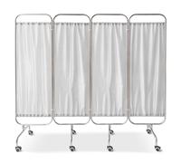 KISFWIU Hospital-Grade medical Privacy Screen on Wheels,3-6 Panel Folding Room Divider Stainless Steel Medical Partition for ICU, Clinics, Nursing Homes & Emergency Wards (white 4Panel)