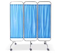 KISFWIU Hospital-Grade medical Privacy Screen on Wheels,3-6 Panel Folding Room Divider Stainless Steel Medical Partition for ICU, Clinics, Nursing Homes & Emergency Wards (blue 3Panel)