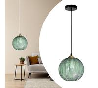 KISFWIU pendant light,modern industrial hanging ceiling light fitting with green glass lampshade for Breakfast bar corner kitchen island dining living room Entryway Foyer light fixtures (1Pcs)