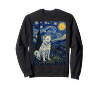 Kishu Ken Dog Van Gogh Starry Night Sweatshirt