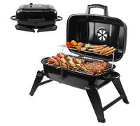 kisidus Folding Charcoal Barbecue with Lid for Outdoor Portable BBQ Charcoal Camping Small Balcony