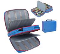 KISLANE 96 Toy Cars Storage Case - Compatible with Matchbox Cars, Small Dolls (Bag Only) - Blue