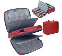 KISLANE 96 Toy Cars Storage Case - Compatible with Matchbox Cars, Toy Cars Car, Small Dolls - Red