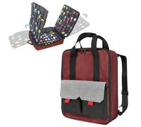 KISLANE Ultimate Toy Cars Storage - Dual Compartment Case with 4 Pages, Holds 108 Cars - Perfect Carrying Case (Bag Only, Red)
