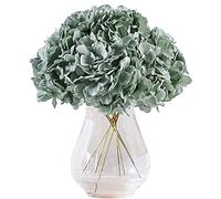 KISLOHUM 10Pcs Sage Green Artificial Hydrangea Flower Heads Hydrangea Silk Flowers Head for Wedding Centerpieces Bouquets DIY Floral Decor Home Decoration