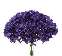 KISLOHUM 20Pcs Hydrangea Artificial Flowers Heads Fake Silk Flowers Full Silk Flowers with Stems Wedding Home Party Shop Baby Shower Decor (Indigo Blue)