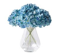 KISLOHUM Artificial Hydrangea Flowers Heads 10 Teal Hydrangea Silk Flowers Head for Wedding Centerpieces Bouquets DIY Floral Decor Home Decoration with Long Stems