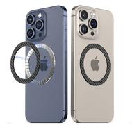 KISMER Magnetic Ring Sticker for Magsafe Phone Magnet 2 Pack, Upgrade Bulit-in Magnet for Wireless Charging, Phone Case, Car Holder, Universal Conversion for MagSafe Adapter Kit (Carbon Black)