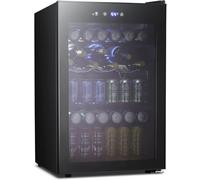 Kismile - 4.5 Cubic Feet Beverage Refrigerator & Fridge - 126 Cans, Glass Door with Digital Temperature Display for Soda, Beer or Wine, Small Drink Dispenser