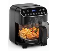 Kismile 8 in 1 Glass Air Fryer, 4.7L Visible Cooking Window & 60 Min Timer