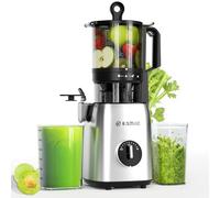 Kismile Knob Cold Press Juicer Machine, 135mm Large Feed, 300W | High Juice Yield Slow Juicer, BPA FREE, Juicer Machines for Whole Fruits and Vegetables, Easy to Clean