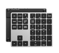 Kisnt Bluetooth Number Pad for Laptop, Wireless Rechargeable Numeric Keypad 34 Keys External Numpad Portable 10 Key USB Keypad for Apple Mac iMac MacBook Pro/Air, Windows PC