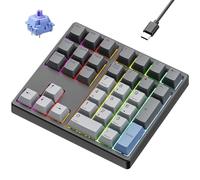 Kisnt Custom Mechanical Number Pad, QMK/VIA Programmable Hot Swappable Numpad 34 Keys Wired USB RGB Backlit Numeric Keypad with PBT Keycaps for Laptop, MacBook,Compact Keyboards (Black, Linear Switch)