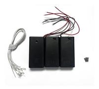 Kisoy DIY House Accessory for Dollhouse Miniature-3 PCS AA Battery Packs with 6 PCS LED Light Wires