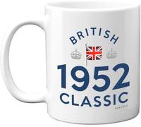 kisoyo 72nd Birthday Gifts for Men Women - 1952 British Classic Coffee Mug - Best Friend Mug for Birthday Presents Christmas, 40 Birthday Keepsake for Him Her, 11oz Ceramic Dishwasher Safe Mugs