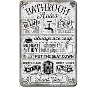 kisoyo Bathroom Rules Retro Tin Sign Toilet Sign If You Lift It Up Vintage Metal Sign Bathroom Sign Vintage Bathroom Rules Funny Metal Tin Sign Home Bar Bathroom Wall Decor Plaque Signs 12x16 Inch