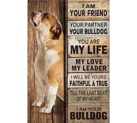kisoyo Fun Dog Metal Sign I Am Your Friend I Am Your Bulldog Rustic Decor Retro Sign Home Kitchen Bar Cafe Club Cave Wall Decor Vintage Tin Sign 8x12 Inch