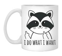 kisoyo Funny Animal Ceramic Coffee Mug - I Do What I Want Raccoon Mug - 11oz