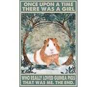 kisoyo Guinea Pigs Poster, Once Upon A Time There Was A Girl Who Really Loved Guinea Pigs,Tin Sign Waterproof For Living Room Bathroom Indoor And Outdoor Club Wall Decor 8x12Inch