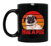 kisoyo Hug a Pug Dog Lover Vintage Funny Ceramic Coffee Mug - 11oz