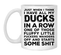 kisoyo Just When U Think I Have All My Ducks in a Row Funny Sarcasm Ceramic Coffee Mug - 11oz
