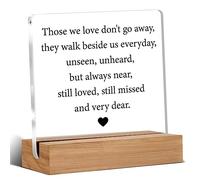 kisoyo Loss of Loved One Memorial Gifts Sympathy Bereavement Gift Your Wings Were Ready But Our Hearts Were Not Clear Desk Decorative Sign Acrylic Sign With Wooden Stand for Desk Table Shelf