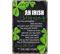 kisoyo Metal Sign an Irish Blessing May Love and Laughter Retro Decor Home Kitchen Bar Cafe Club Cave Wall Decor Art Sign 12x16 Inch