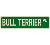 kisoyo Metal Sign BULL TERRIER PL Vintage Signs Retro Tin Signs Art Plaque Aluminum Sign for Bedroom Kitchen Garden Wall Bar Club Coffee Hanging Sign Home Decor 4x16 Inch