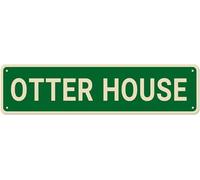 kisoyo Metal Sign OTTER HOUSE Vintage Signs Retro Tin Signs Art Plaque Aluminum Sign for Bedroom Kitchen Garden Wall Bar Club Coffee Hanging Sign Home Decor 4x16 Inch